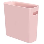 Youngever Poubelle fine de 5,5 L, réutilisable en plastique de 5,5 L, petite poubelle avec poignées pour bureau à domicile, salon, salle d'étude, cuisine, salle de bain (rose)