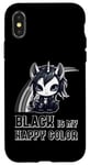 iPhone X/XS Black Is My Happy Color Goth Girl Emo Gothic Unicorn Case