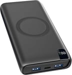 Power Bank, 27000mah Wireless Batterie Externe, 20w Charge Rapide Chargeur Portable, Pd3.0 Qc4.0 Baterie Externe Avec Usb-C Input/Output Pour Iphone 15/14 Galaxy Tablette