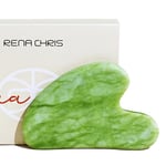 Rena Chris Gua Sha Facial Tools, Natural Jade Gua Sha Stone, Guasha Tool Face for Jawline Sculpting and Puffiness Reducing, Gua Sha Massage Tool, Skin Care Gift (Mint Green)