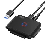 IDE et SATA Adaptateur, USB 3.0 to IDE SATA Convertisseur, Adaptateur Disque Dur pour 2.5""/ 3.5"" SATA IDE HDD/SSD, Lecteur Disque Dur Externe avec Alimentation Externe DC 12V