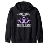 I Wear Purple For My Mother-In-Law Alzheimer's Awareness Zip Hoodie