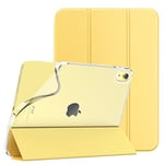 TiMOVO Coque Compatible avec iPad 10ème Génération 10,9 Pouces 2022, Mince Étui Tri-Fold en TPU Souple Translucide avec Réveil/Sommeil Auto pour iPad 10, Jaune Clair