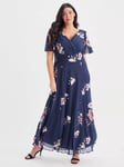 Scarlett & Jo Isabelle Floral Float Sleeve Maxi Dress, Navy