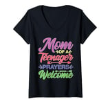 Womens Mom Of A Teenager Prayers Welcome V-Neck T-Shirt