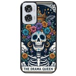 Coque noire pour Moto G24 tete de mort drama queen