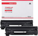 TONER CF283X 83X CF283X 83X Noir x 2 Compatible pour HP-NOPAN-INK P LaserJet Pro M201dw P LaserJet Pro M201n P LaserJet Pro M202dw P LaserJet Pro M202n P LaserJet Pro M244dw P LaserJet Pro M247dw P LaserJet Pro M249dw P LaserJet Pro MFP M225dn P Las