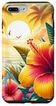 Coque pour iPhone 7 Plus/8 Plus Hawaï Tropical Jaune Rouge Hibiscus Plumeria Hula Hawaï