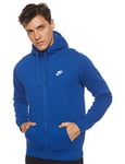 Nike Mens' Nike Sportswear Club Hoodie Sweatshirt, Indigo Force/Whit, Large