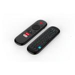 W1 PLUS 2,4G dubbelsidig uppladdningsbar trådlös Air Mouse-fjärrkontroll med minitangentbord, bakgrundsbelysning, 6-axligt gyroskop, röstsökning, IR-inlärning