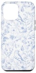 iPhone 12 Pro Max Blue & White Toile French Pattern, French Light Blue Toile Case