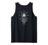 Norse Symbol - Celtic Vegvisir - Viking Valknut (on back) Tank Top