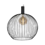 Wire - Grande suspension - 1 lumière - ø 70 cm - Noir - Moderne - éclairage intérieur - Salon i Chambre i Cuisine i Salle à manger - Qazqa