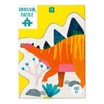 Talking Tables Puzzle et affiche de dinosaure en forme de stégosaure orange de 54 pièces | Pour les enfants, les enfants | Illustré, amoureux des dinosaures jurassiques, cadeau d'anniversaire, Noel