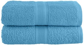 NatureMark Serviette de Sauna, Coton, Bleu Clair, 80x200 cm