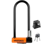 Kryptonite Evolution Mini-9 Lock with Flex Frame U-Bracket - Orange, 9-Inch, Black