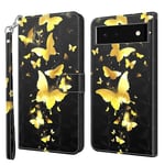 Google Pixel 7:lle 3D Creative Phone Cover Wallet TFull Body -suojakotelo rannehihnalla