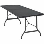 Casaria - Table pliante effet polyrotin 180 cm 8 personnes d'appoint rectangulaire table plastique camping jardin fête