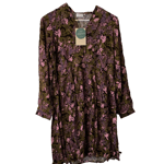 Mamalicious Maternity Shirt Dress, Size S, Floral Print, Espresso