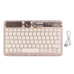 (Pink) Retro Keyboard Wireless Keyboard RGB Light For Travel