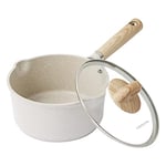 CAROTE Casserole Induction avec Couvercle 20cm(2,4L), Poele Induction Revêtement Antiadhésif, Pot à Lait Pour Tous Feux Dont Induction, Sans PFOS