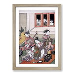 Big Box Art Watchers and The Watched by Harunobu Suzuki Framed Wall Art Picture Print Ready to Hang, Oak A2 (62 x 45 cm)