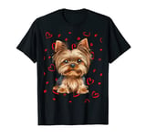 Yorkshire Terrier Dog Hearts Valentines Day T-Shirt