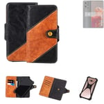 Sleeve for Motorola Moto G85 5G Wallet Case Cover Bumper black Brown 