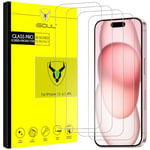 4-Pack Screen Protector for iPhone 15 6.1-Inch Tempered Glass Film [Ultra HD] [3D Touch] [Case Friendly]