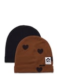 Basic Hearts Beanie 2-Pack Patterned Mini Rodini