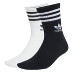 adidas Originals Strumpor Striped Crew 10-pack - Vit/svart, storlek X-Large