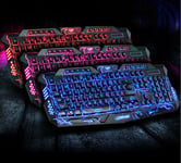 Clavier Gamer Universel Filaire USB Retro Eclaire LED Lumineux QWERTY (NOIR)