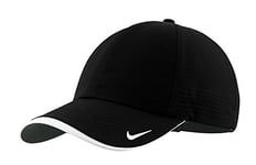 NIKE Unisex's Golf-Dri-fit Swoosh Perforated Cap, Black Hat, One Size