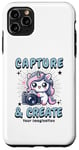 Coque pour iPhone 11 Pro Max Appareil photo mignon Photographe Licorne Capture et