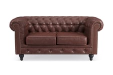 Chesterfield Deluxe 2-seters Sofa - Mørk brun 2 seter sofa Brun