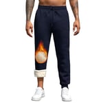 Pantalon Polaire Homme Jogging Hiver Chaud Thermique Coton Sport Pantalons Ample Large Grande Taille Bas de Survêtement Homme XS Legging Saphir