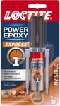 COLLE LOCTITE POWER EPOXY EXPRESS 1MN INVISIBLE 11 ML métal verre cuir plastique