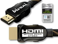 bivani Certified Câble HDMI 2.1 8K - 1 mètre 48 Gbps Câble HDMI ultra-haute vitesse certifié - HDR10+, Highspeed Ethernet, VRR - PS5 et Xbox Series X ready - gaine en nylon - Elite-Series - 1m