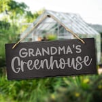Stukk Plaque en pierre d'ardoise naturelle gravée pour jardin à suspendre Grandma's Greenhouse, 30 x 12 cm