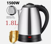 1500W Electric Kettle Quiet Fast Boil Stainless Steel Jug Overheat Protection