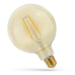 5W LED globlampa - Filament, 12,5 cm, rav färgad glas, extra varm, E27 - Dimbar : Inte dimbar, Kulör : Extra varm