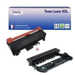 Kit Tambour+Toner compatibles avec Brother TN2420 DR2400 pour Brother HL-L2372DN L2375DW L2357DW L2370DN L2310D L2350DW L2395DW - T3AZUR