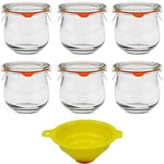 mikken Lot de 6 bocaux en verre à bord rond en forme de tulipe 370 ml avec accessoires