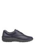 Hotter Tone II Wide Fit Classic Leather Bowling Style Shoes, Navy