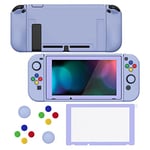 PlayVital ZealProtect Coque pour Nintendo Switch,Cover de Protection pour Switch avec Protection d'écran en Verre Trempé&Capuchon Joystick&Caps Boutons Direction ABXY-Violet Clair