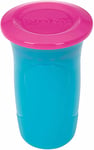 Nuby - Wonder 360° Gobelet avec bord en silicone - 300ml - facile à nettoyer - composée de deux parties - 6m+ - Rose & Aqua