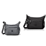 Kipling Gabbie, Sac à bandoulière Femme, Active Denim, Taille Unique Gabbie S, Crossbody Femme, Black Noir, Taille Unique