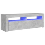 TV-taso LED-valoilla betoninharmaa 120x35x40 cm