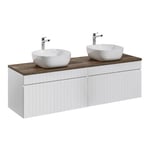 Meuble double vasque 160cm Zelie Blanc et Bois