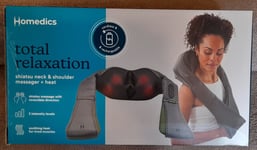 Homedics Shiatsu Neck Massager with Heat Portable & Rechargeable,NMS-50HGYCC New